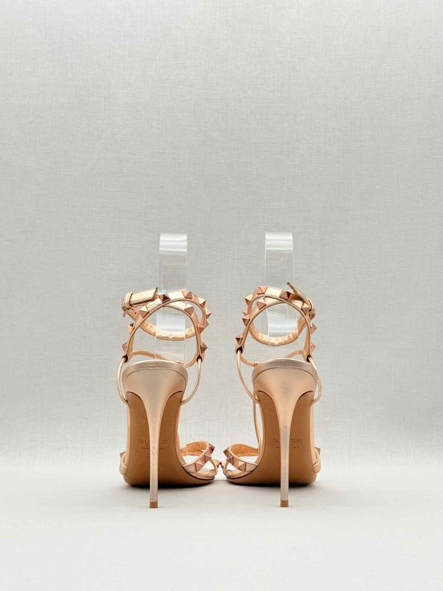 Pre - loved VALENTINO Rose Gold Size EU 38.5 Heeled Sandals at Reems Closet