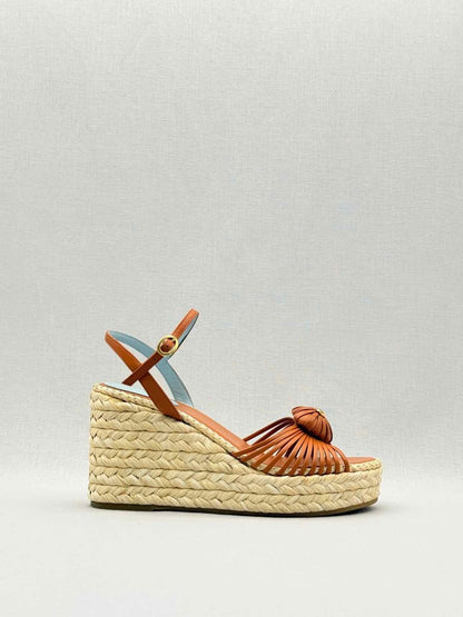 Pre - loved VALENTINO Royal Brown Size EU 37 Wedges at Reems Closet