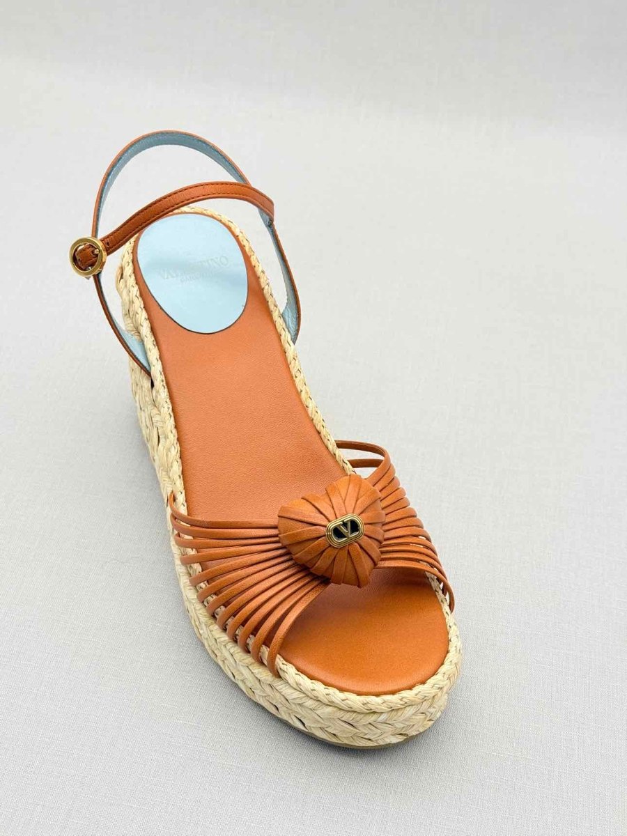 Pre - loved VALENTINO Royal Brown Size EU 37 Wedges at Reems Closet