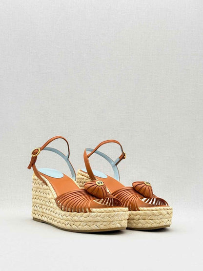 Pre - loved VALENTINO Royal Brown Size EU 37 Wedges at Reems Closet