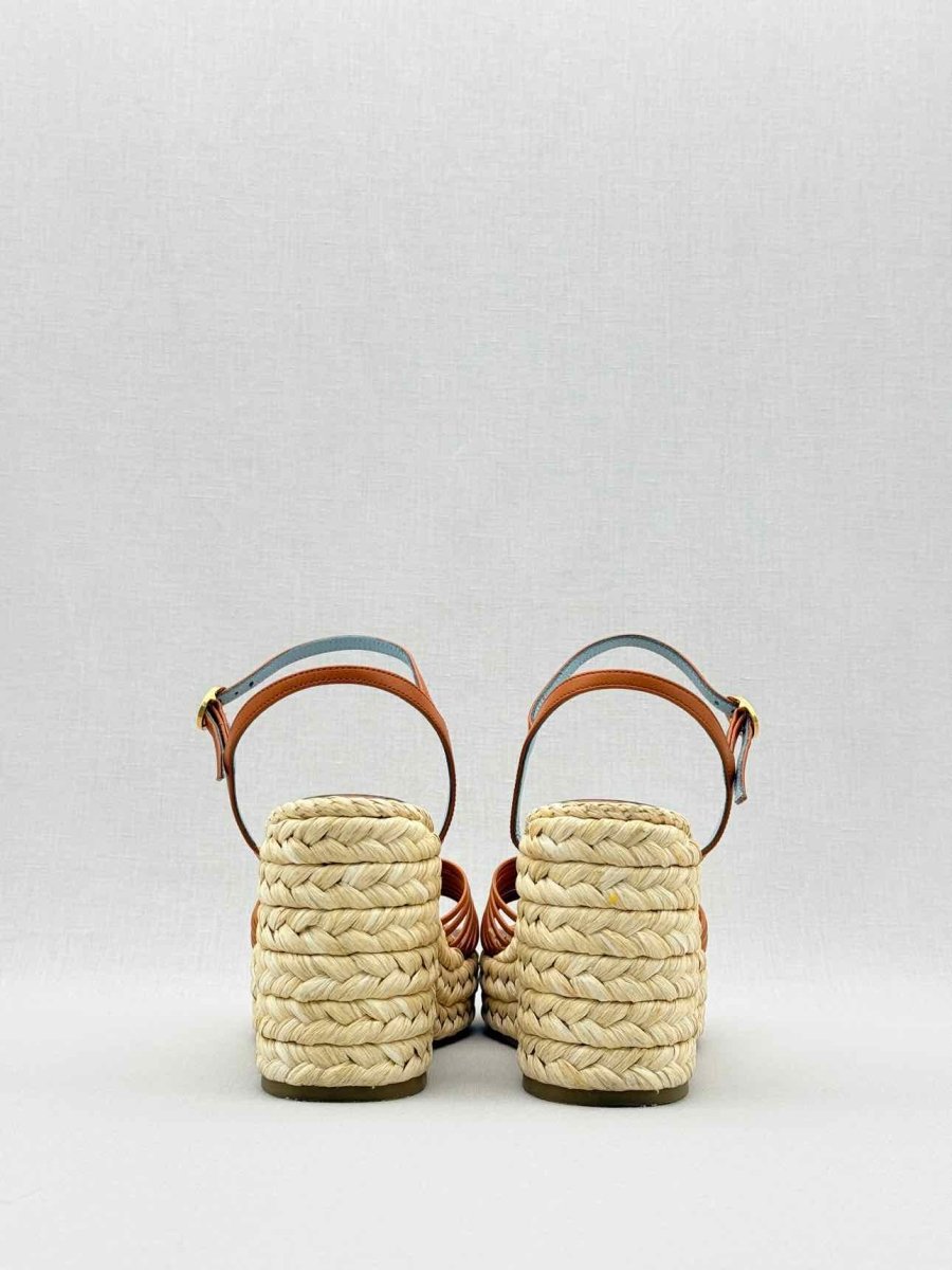 Pre - loved VALENTINO Royal Brown Size EU 37 Wedges at Reems Closet