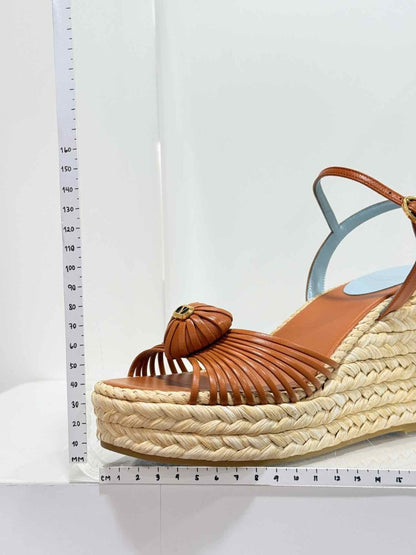 Pre - loved VALENTINO Royal Brown Size EU 37 Wedges at Reems Closet