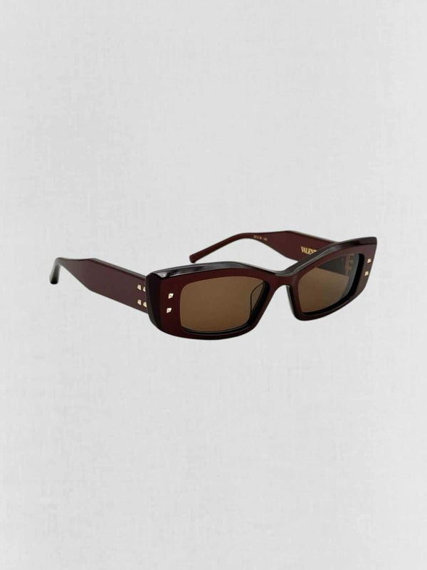 Pre-loved VALENTINO Special Edition Burgundy Sunglasses at Reems Closet