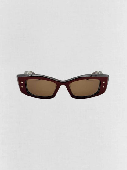 Pre-loved VALENTINO Special Edition Burgundy Sunglasses at Reems Closet