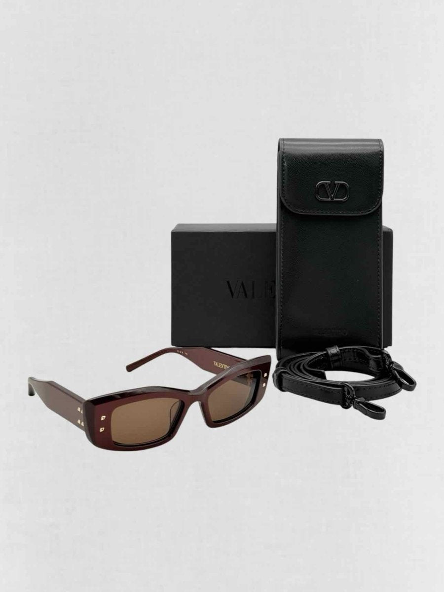 Pre-loved VALENTINO Special Edition Burgundy Sunglasses at Reems Closet