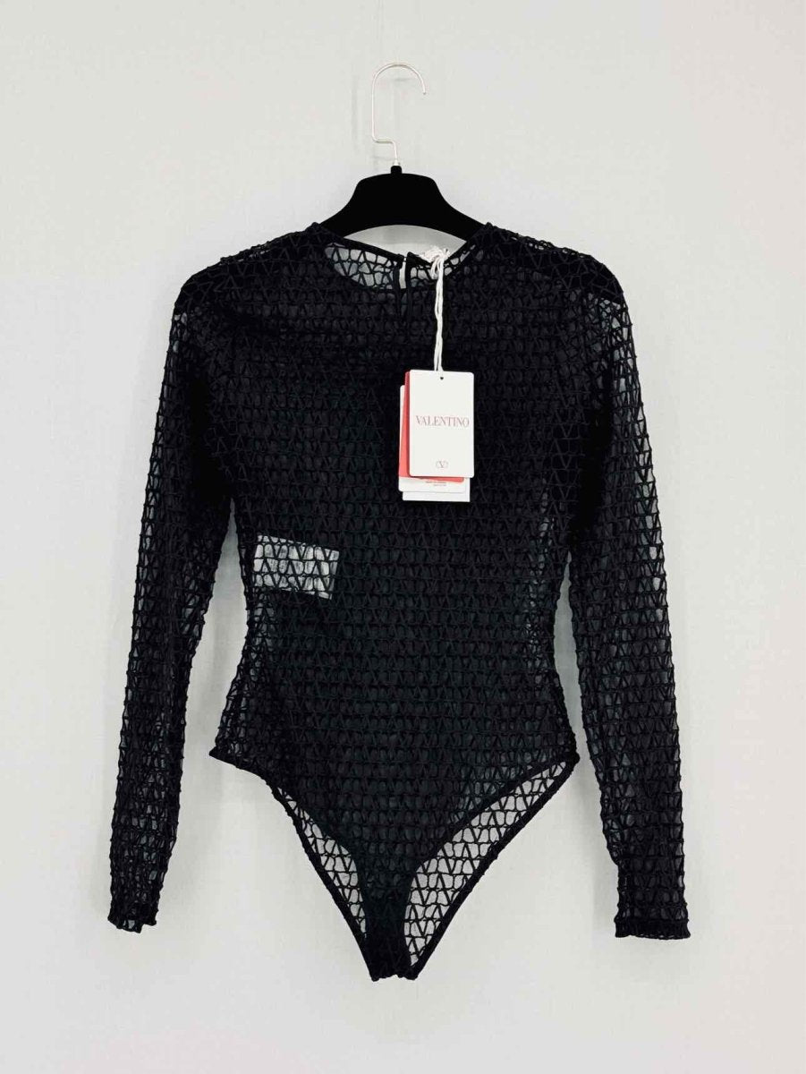 Pre - loved VALENTINO Toile Iconographe Black Size Small Bodysuit at Reems Closet