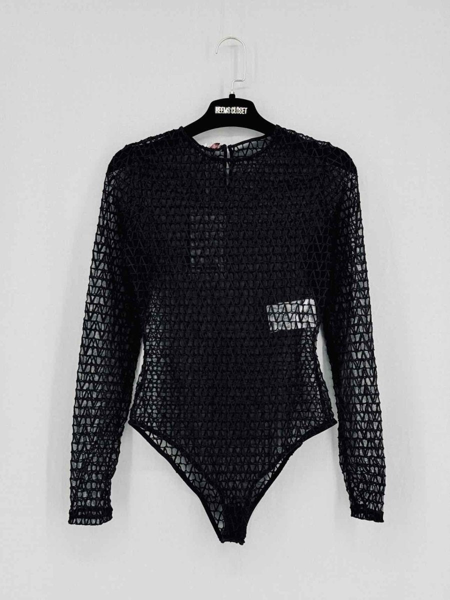Pre - loved VALENTINO Toile Iconographe Black Size Small Bodysuit at Reems Closet