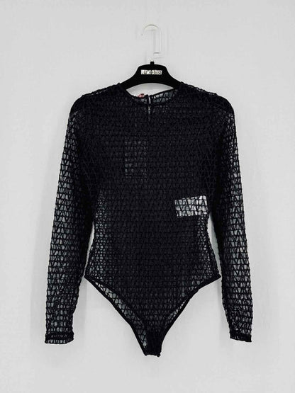 Pre - loved VALENTINO Toile Iconographe Black Size Small Bodysuit at Reems Closet