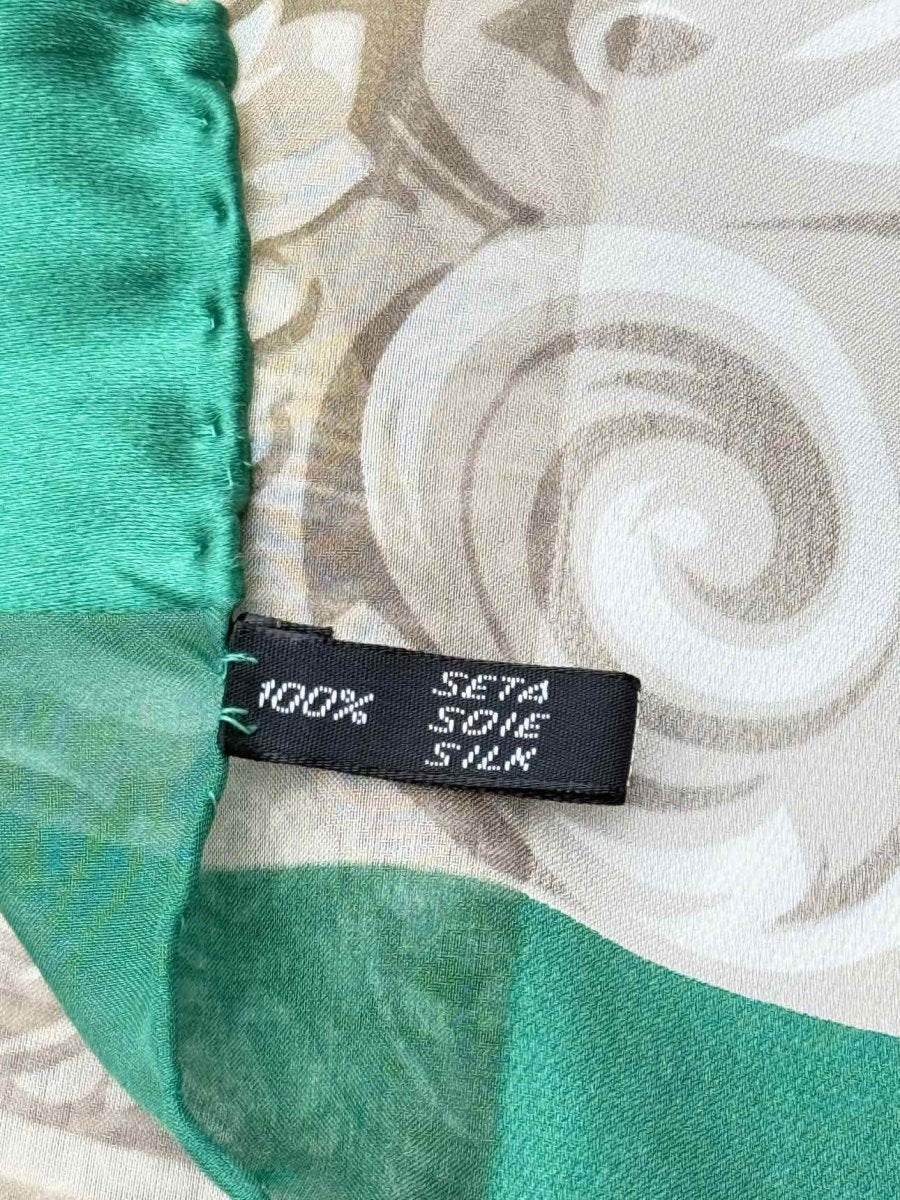 Pre-loved VALENTINO Vintage Yellow Multicolor Floral Print Scarf at Reems Closet