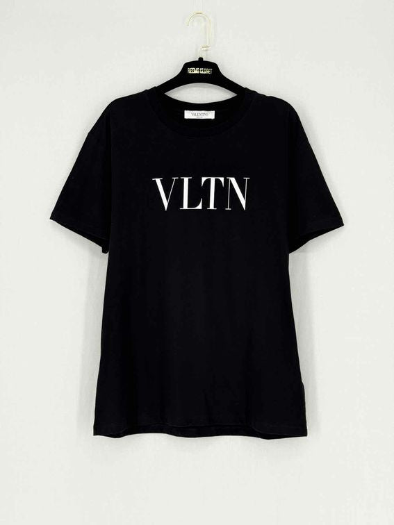Pre - loved VALENTINO VLTN Print Black T-shirt Small at Reems Closet