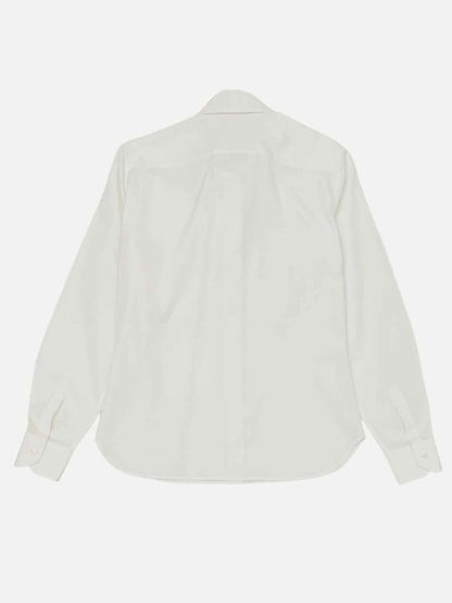 Pre - loved VALENTINO White Ruffle Accent Shirt at Reems Closet