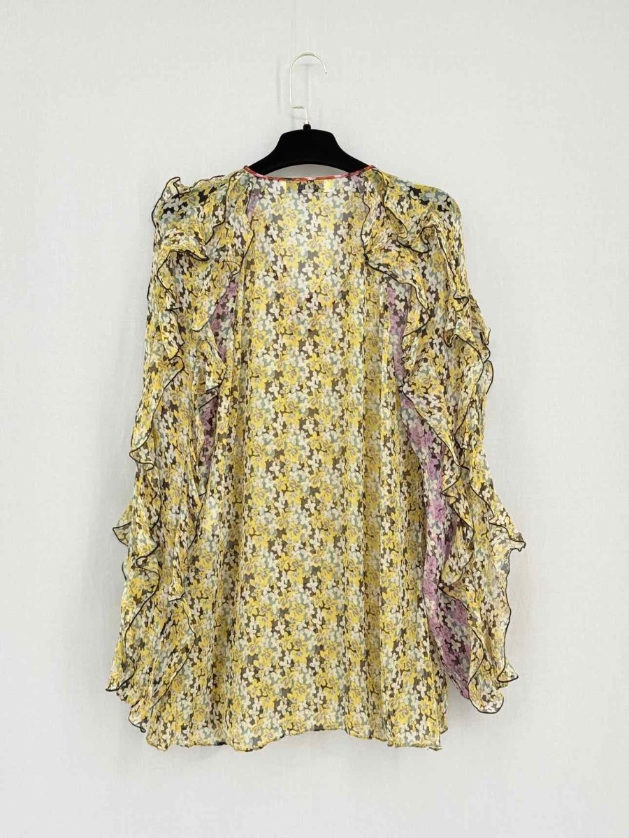 Pre - loved VALENTINO Yellow Multicolor Floral Size US 6 Blouse at Reems Closet