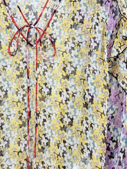Pre - loved VALENTINO Yellow Multicolor Floral Size US 6 Blouse at Reems Closet