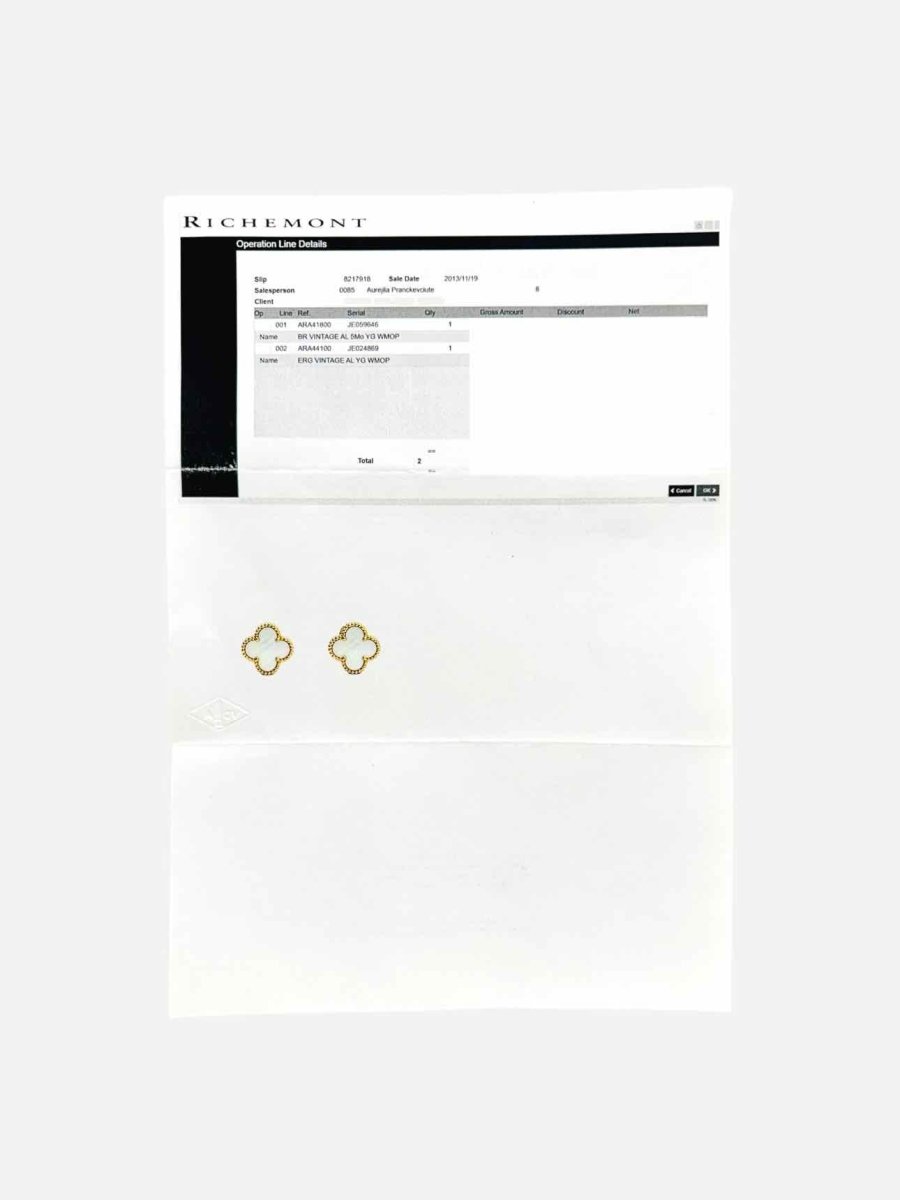 Pre - loved VAN CLEEF & ARPELS Alhambra Earrings at Reems Closet