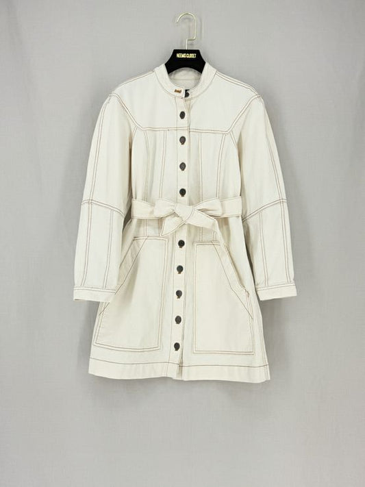 Pre - loved VERONICA BEARD Basia Denim Off - white Short Dress at Reems Closet