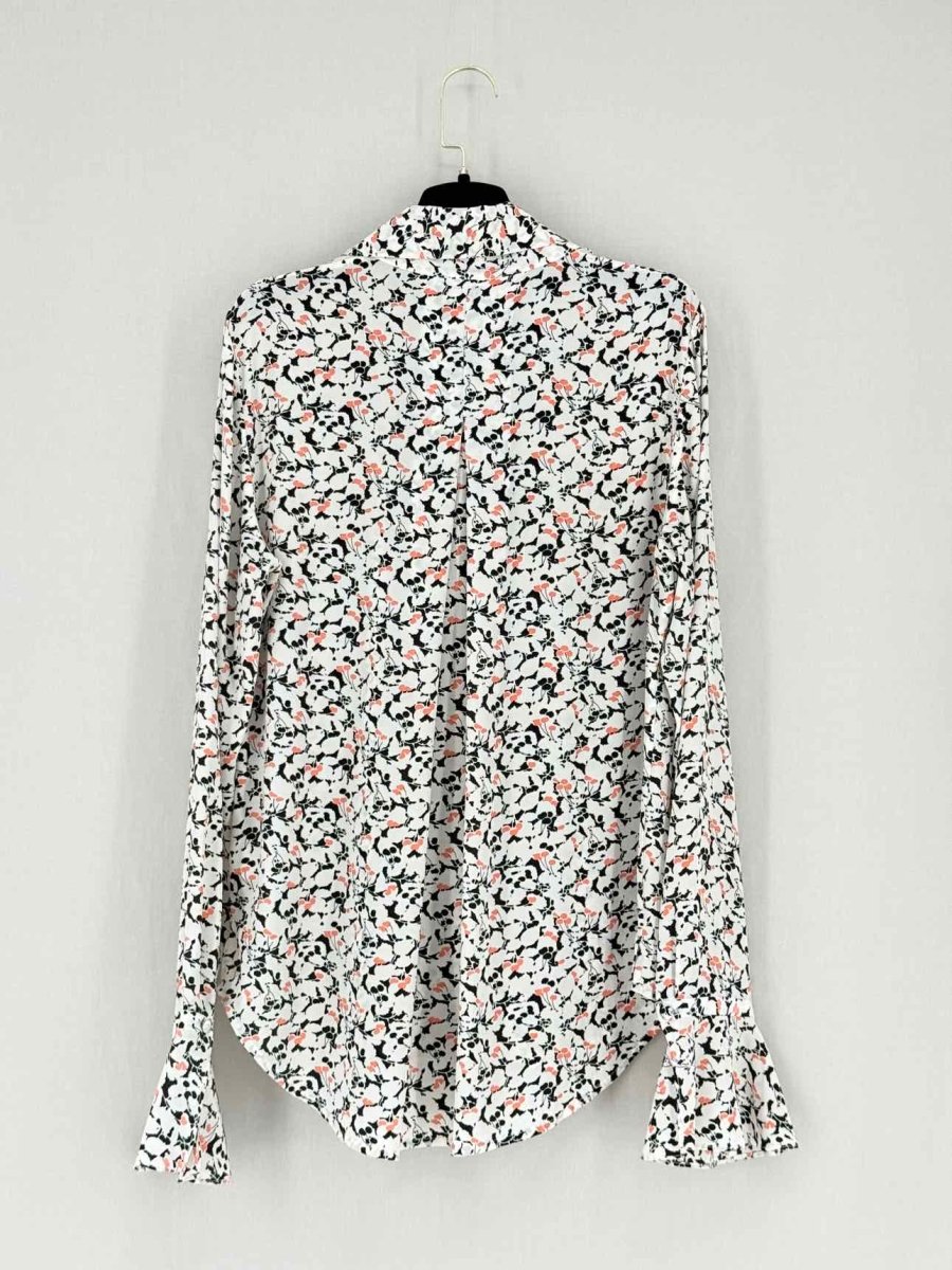 Pre - loved VERONICA BEARD Beige Multicolor Print Size US 12 Blouse at Reems Closet