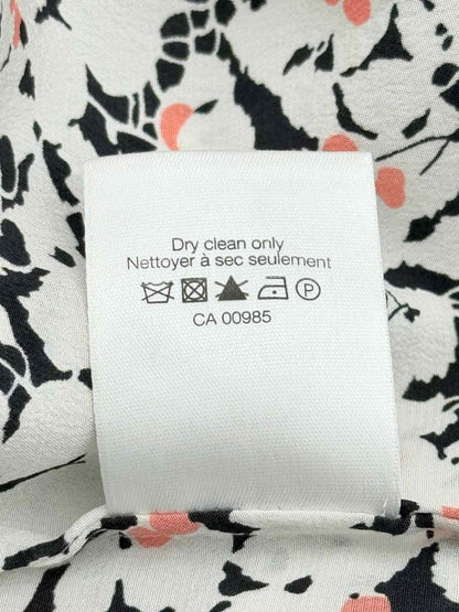 Pre - loved VERONICA BEARD Beige Multicolor Print Size US 12 Blouse at Reems Closet