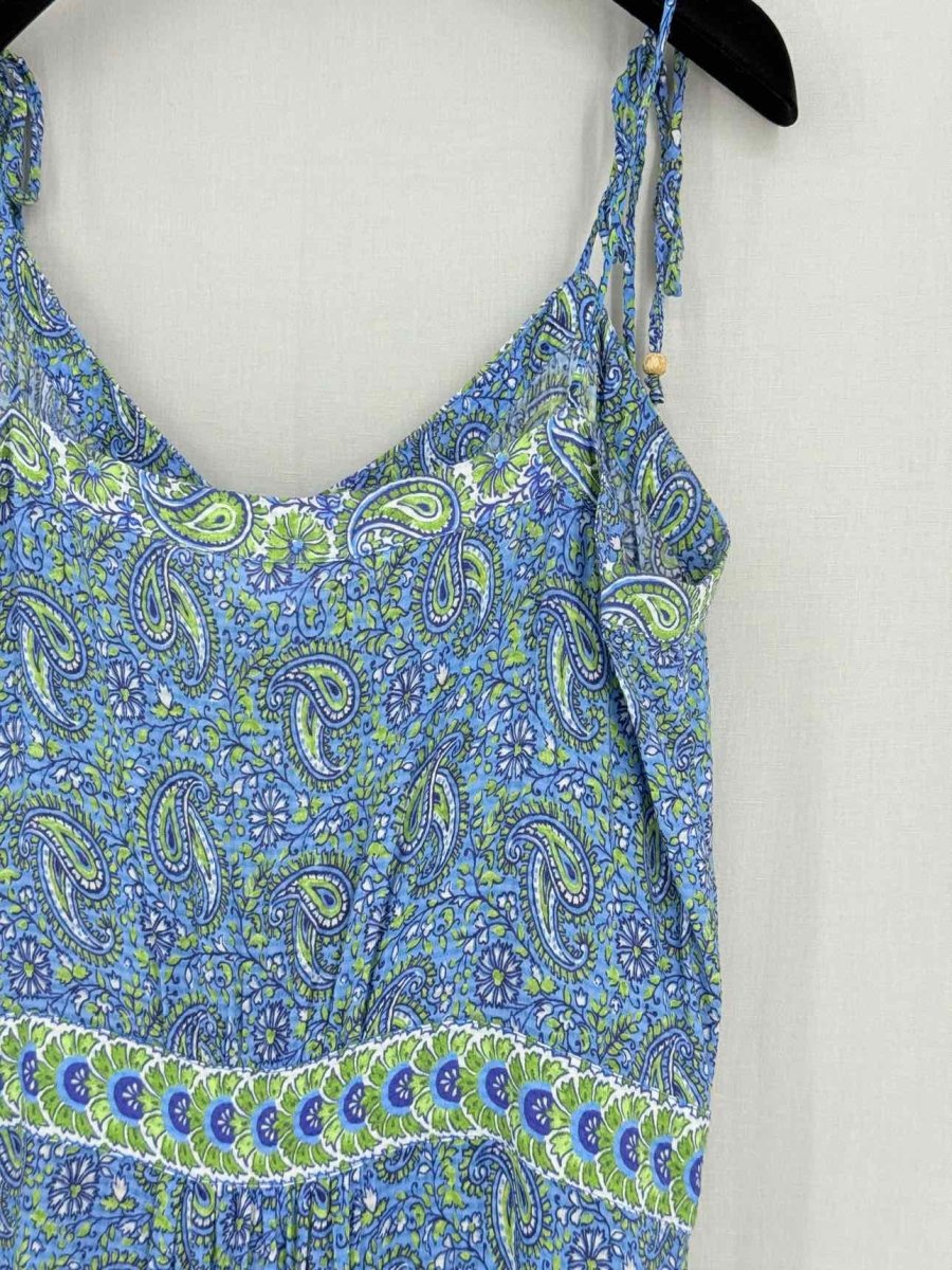 Pre-loved VERONICA BEARD Blue Multicolor Size XLarge Midi Dress at Reems Closet