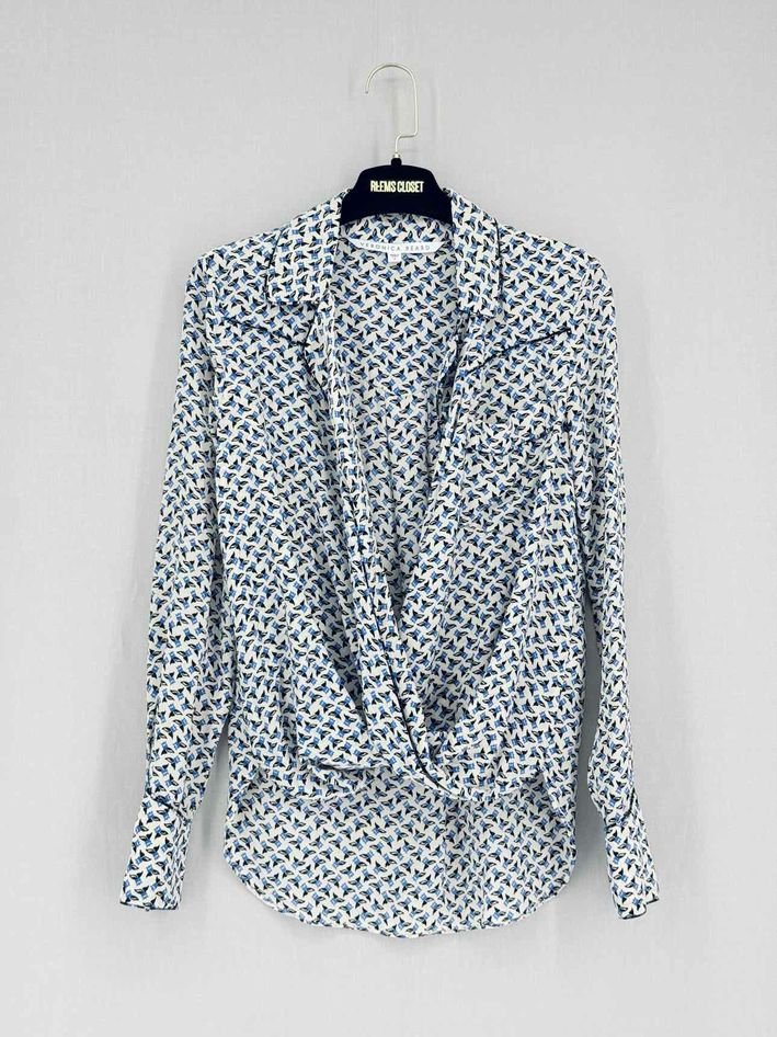 Pre-loved VERONICA BEARD Worth White Multicolor Size US 0 Blouse at Reems Closet