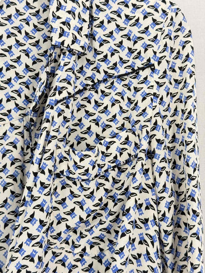 Pre-loved VERONICA BEARD Worth White Multicolor Size US 0 Blouse at Reems Closet