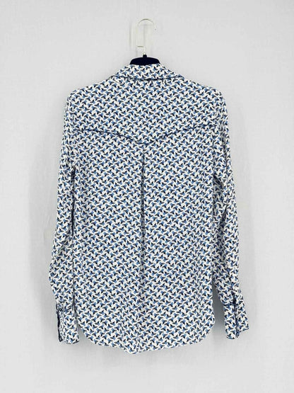 Pre-loved VERONICA BEARD Worth White Multicolor Size US 0 Blouse at Reems Closet