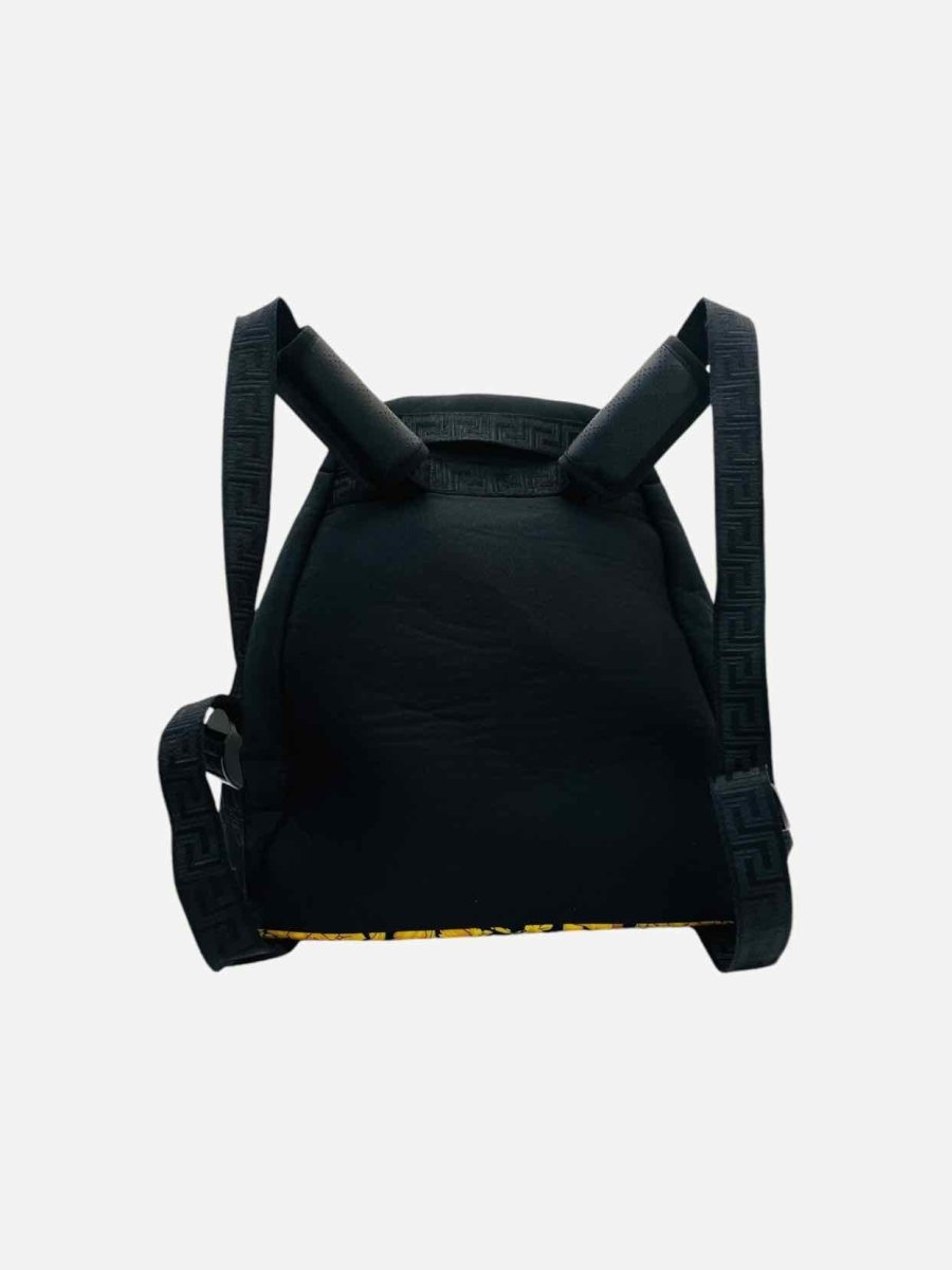 Pre - loved VERSACE Barocco Black & Gold Backpack at Reems Closet