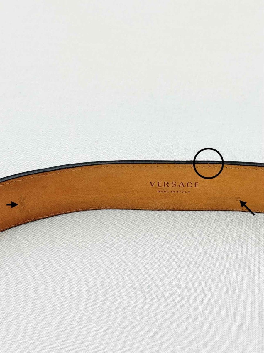 Pre - loved VERSACE Black Belt at Reems Closet