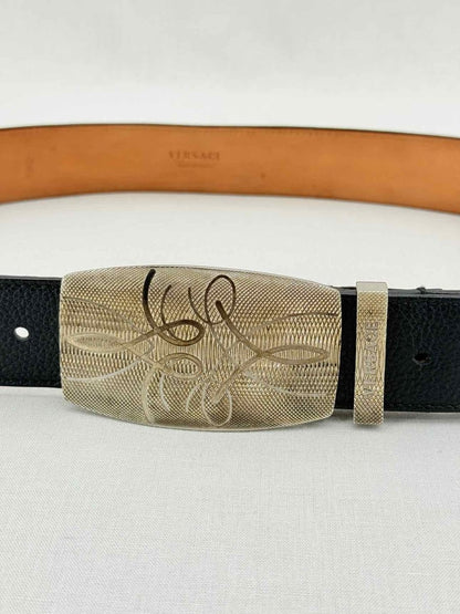 Pre - loved VERSACE Black Belt at Reems Closet