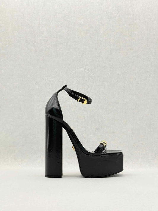 Pre - loved VERSACE Black Size EU 38 Platform Sandals at Reems Closet