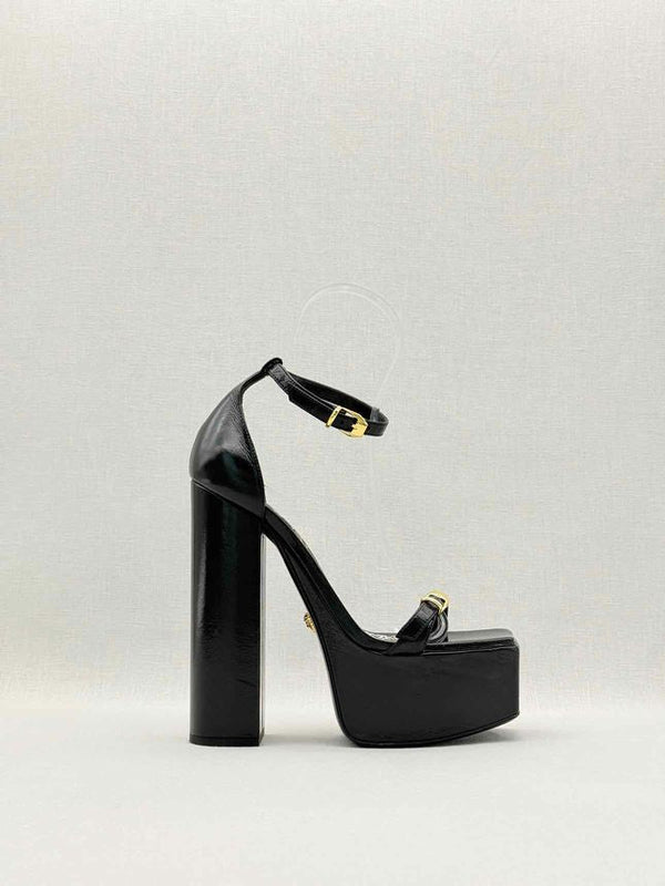 Pre - loved VERSACE Black Size EU 38 Platform Sandals at Reems Closet