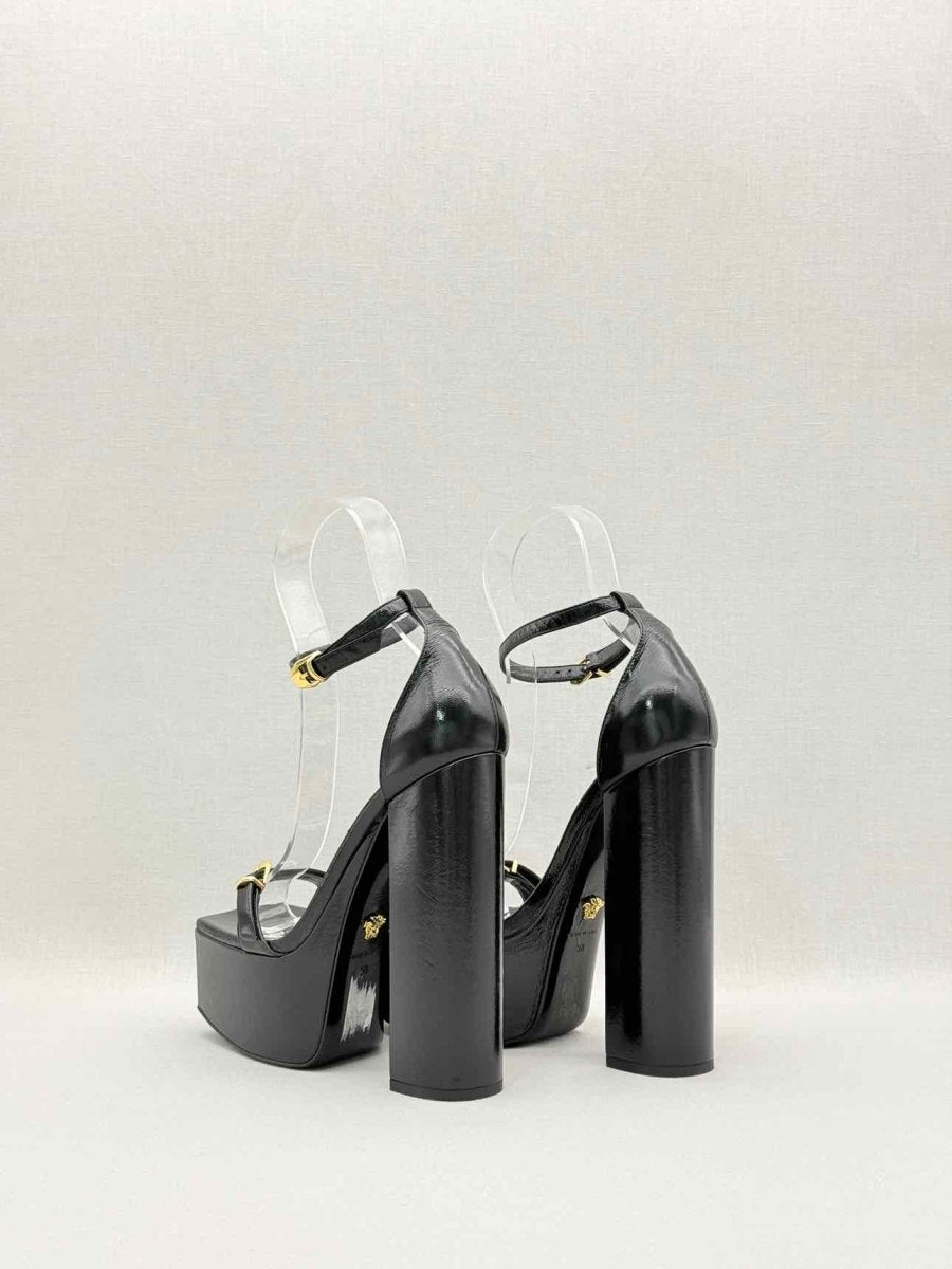 Pre - loved VERSACE Black Size EU 38 Platform Sandals at Reems Closet