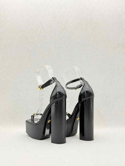 Pre - loved VERSACE Black Size EU 38 Platform Sandals at Reems Closet
