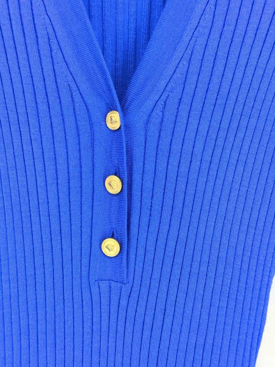 Pre - loved VERSACE Blue Size US 2 Top at Reems Closet