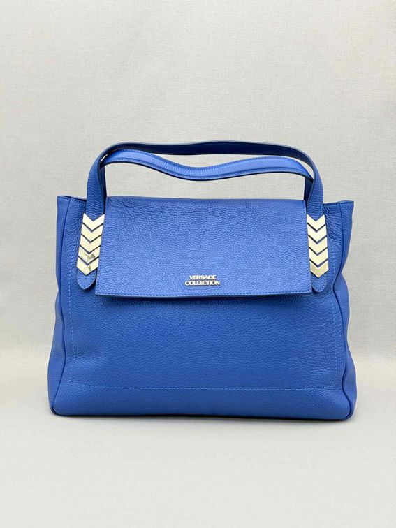 Pre-loved VERSACE COLLECTION Blue Top Handle at Reems Closet