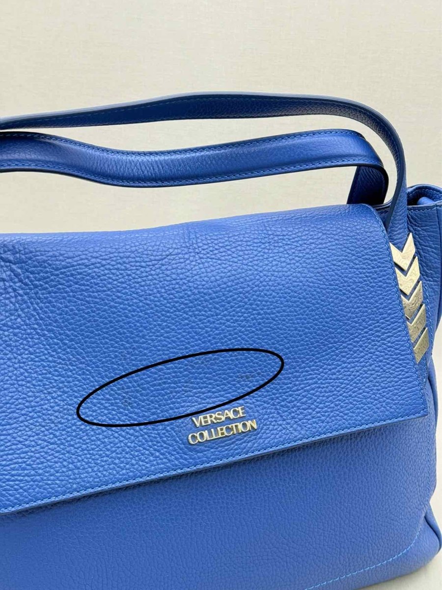 Pre-loved VERSACE COLLECTION Blue Top Handle at Reems Closet