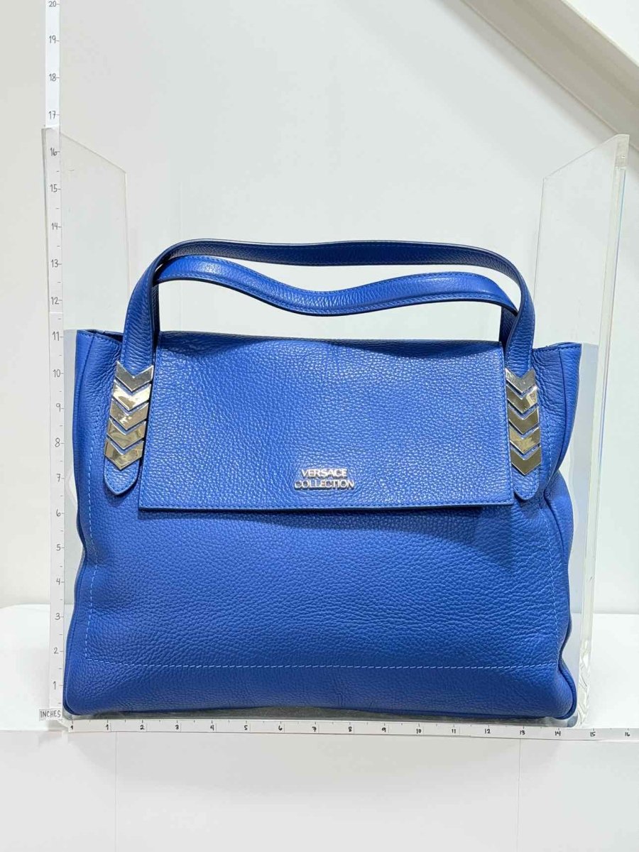 Pre-loved VERSACE COLLECTION Blue Top Handle at Reems Closet