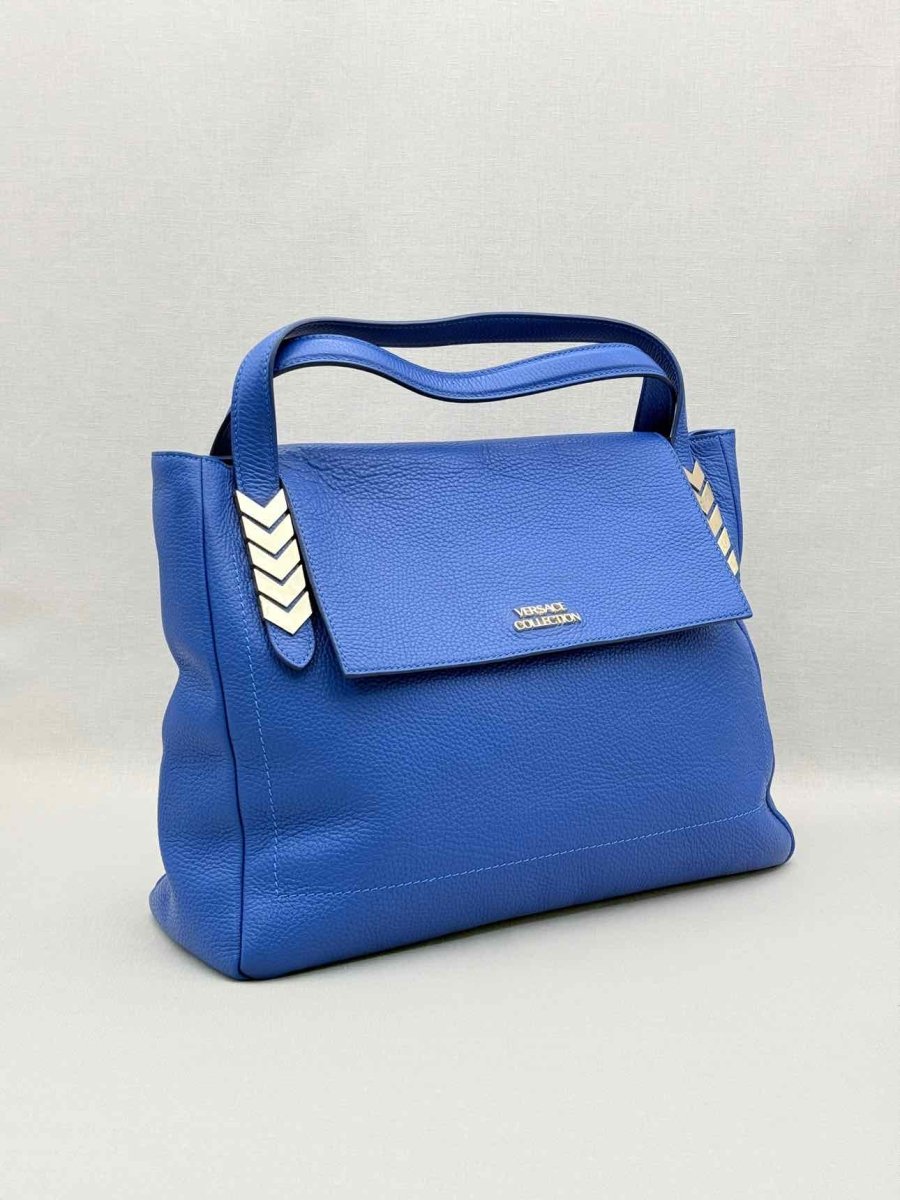 Pre-loved VERSACE COLLECTION Blue Top Handle at Reems Closet