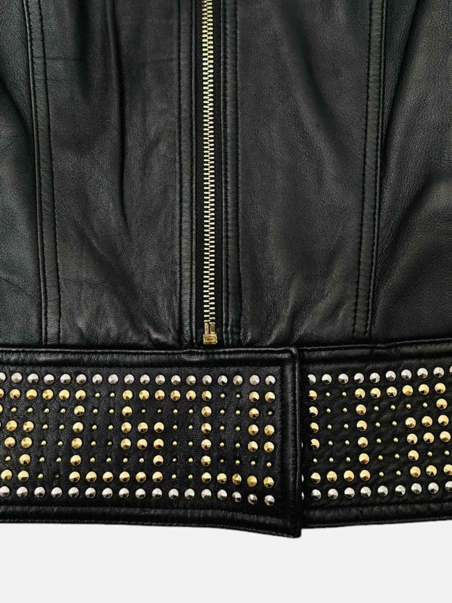 VERSACE For H&M Leather Black Logo Size US Jacket Reems Closet