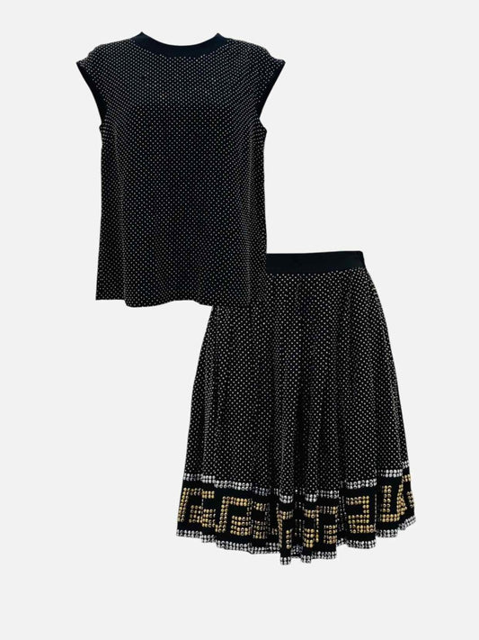 Pre - loved VERSACE FOR H&M Sleeveless Black Top & Skirt Outfit at Reems Closet