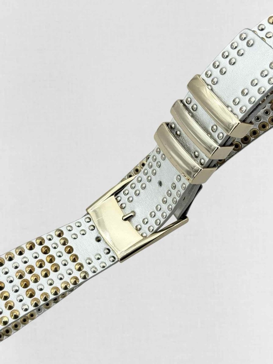 Pre - loved VERSACE Gold Size US 6 Short Dress at Reems Closet