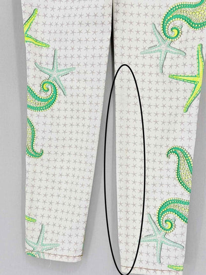 Pre-loved VERSACE Green Multicolor Printed Size 28 Jeans at Reems Closet