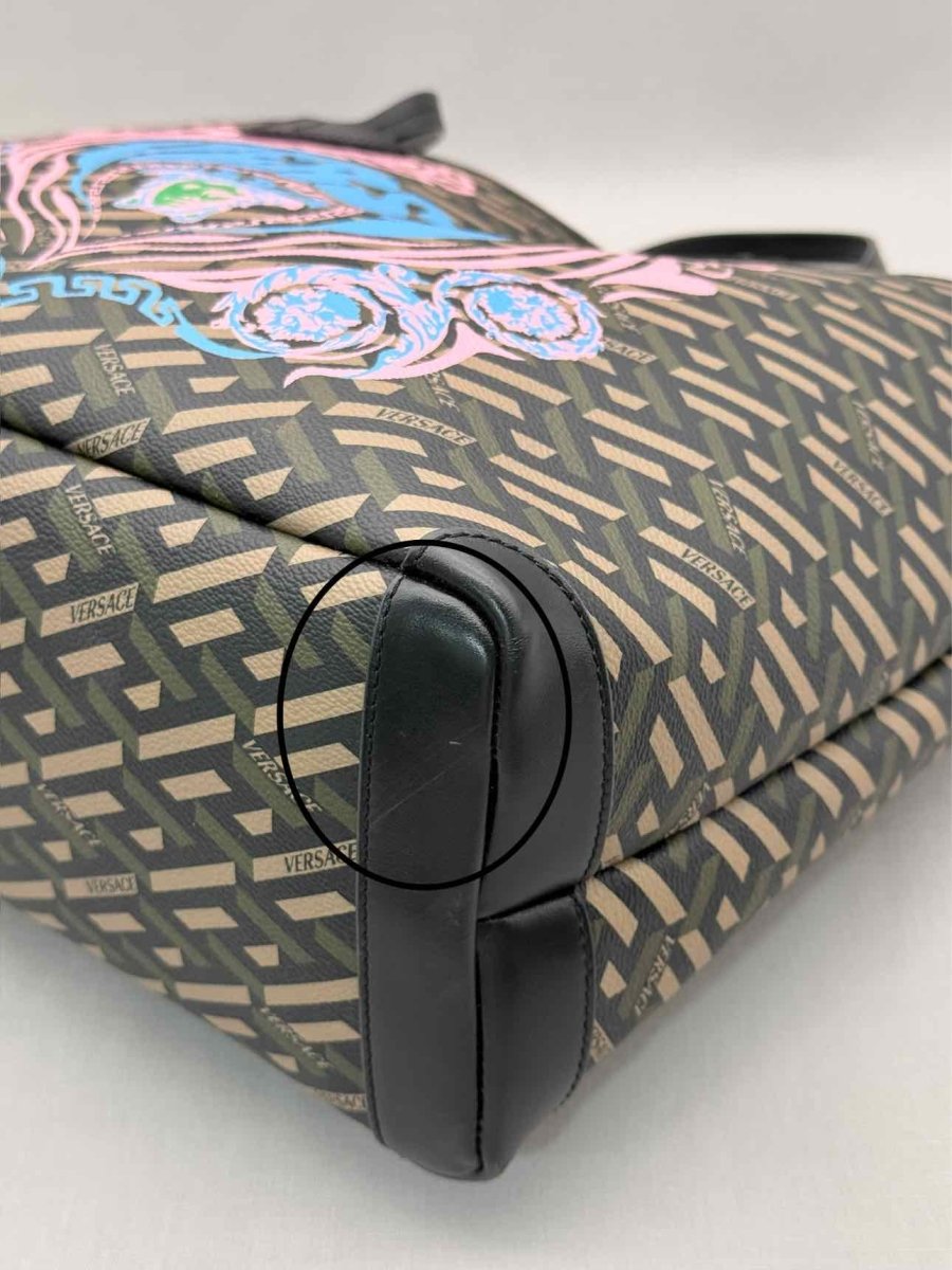 Pre-loved VERSACE La Greca Medusa Music Black Multicolor Tote Bag at Reems Closet