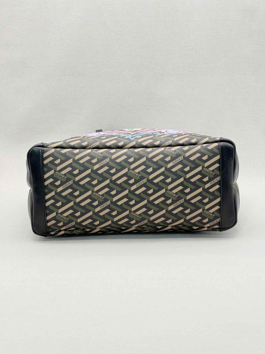 Pre-loved VERSACE La Greca Medusa Music Black Multicolor Tote Bag at Reems Closet