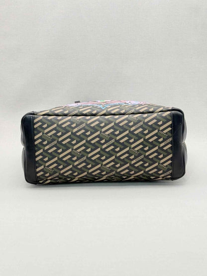 Pre-loved VERSACE La Greca Medusa Music Black Multicolor Tote Bag at Reems Closet