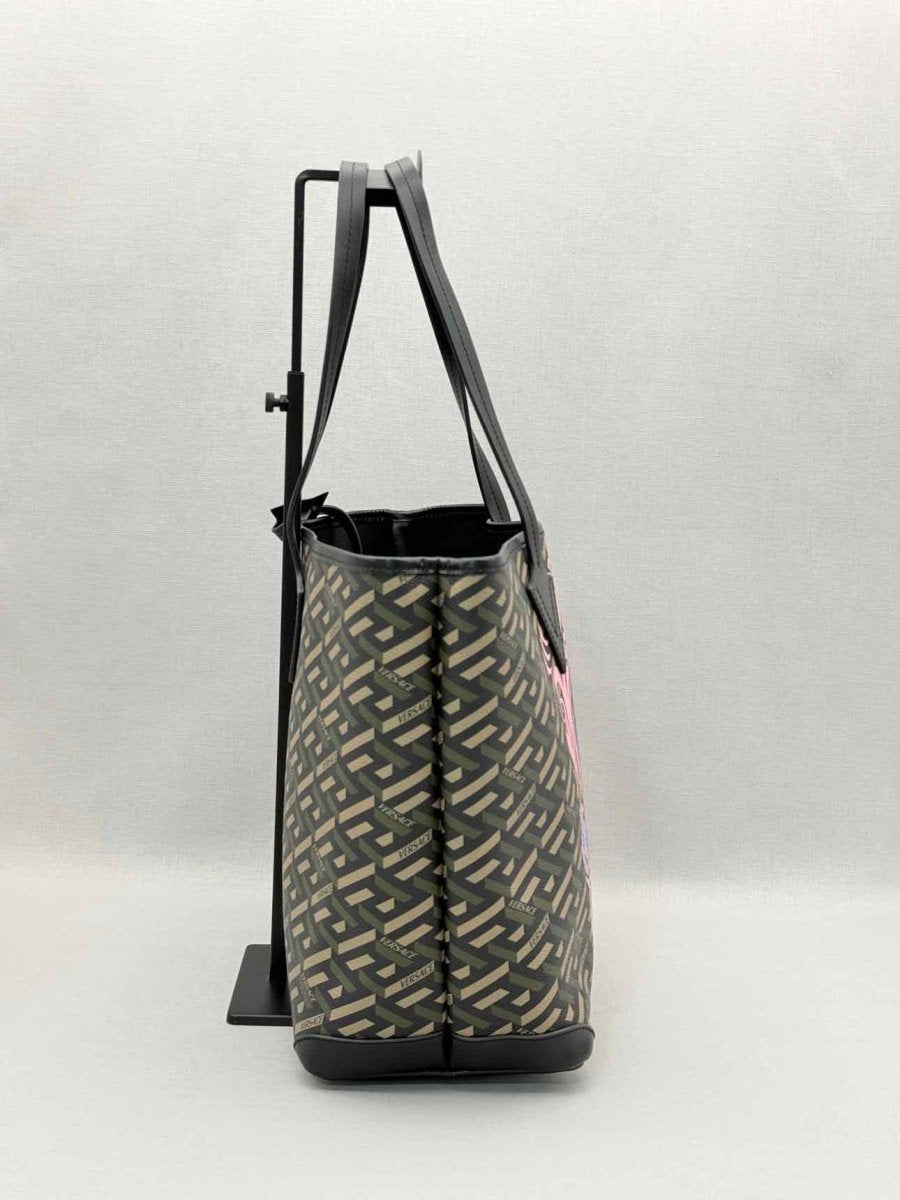 Pre-loved VERSACE La Greca Medusa Music Black Multicolor Tote Bag at Reems Closet