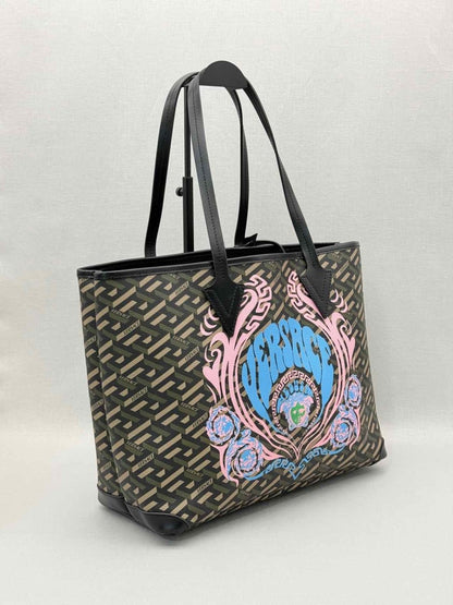 Pre-loved VERSACE La Greca Medusa Music Black Multicolor Tote Bag at Reems Closet