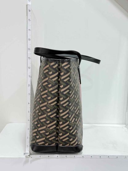 Pre-loved VERSACE La Greca Medusa Music Black Multicolor Tote Bag at Reems Closet