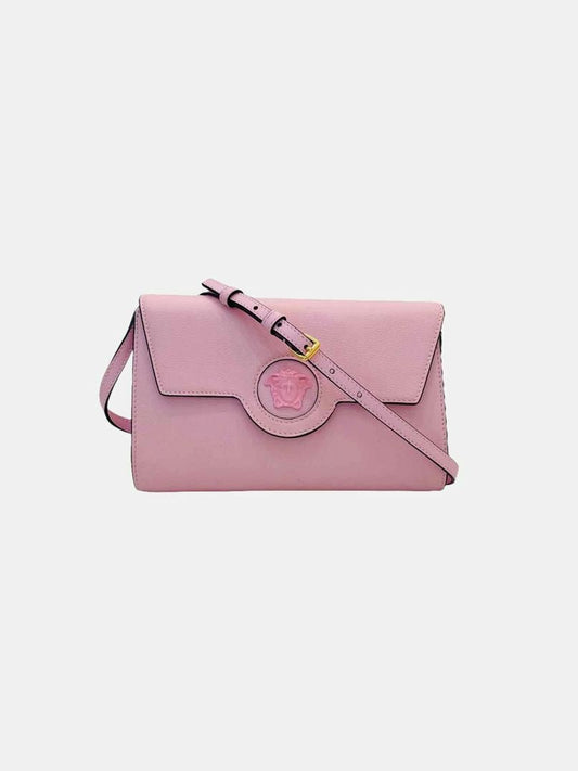 Pre - loved VERSACE Le Medusa Pink Crossbody at Reems Closet