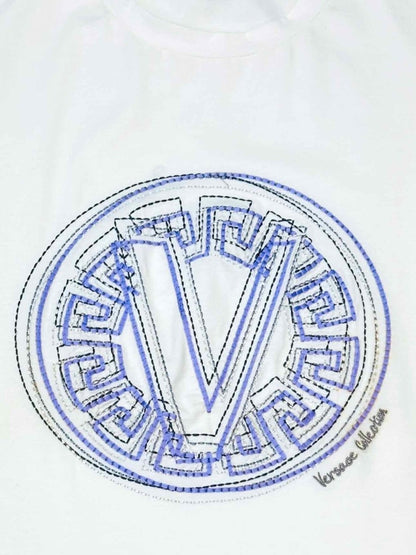 Pre - loved VERSACE Logo Off - white T-shirt at Reems Closet