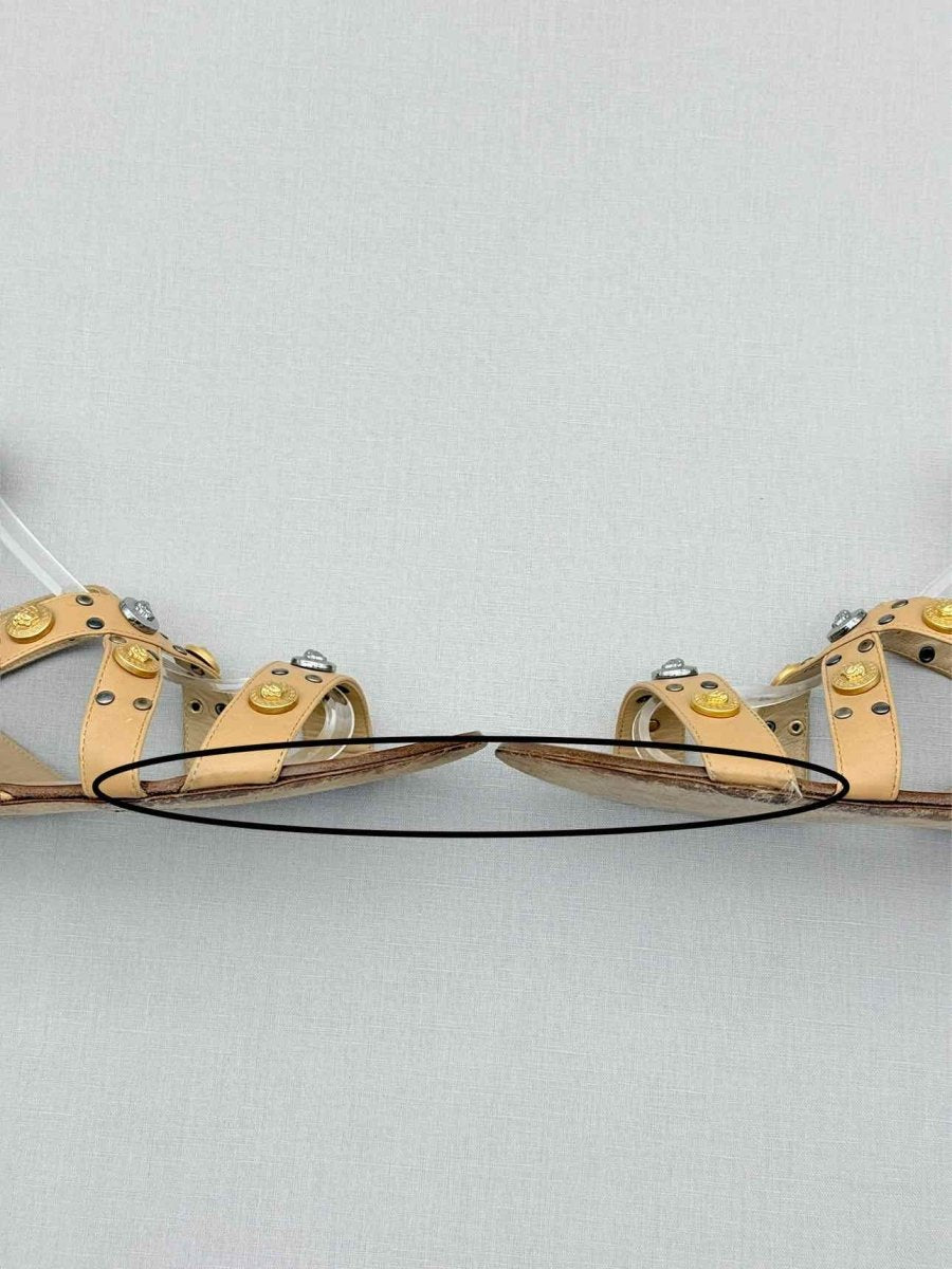 Pre - loved VERSACE Medusa Beige Size EU 36 Heeled Sandals at Reems Closet